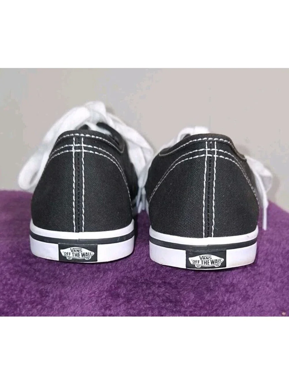 Vans Black White Authentic Low Top Lace Up Canvas Sneaker Sz Men 6.5/Women's 8